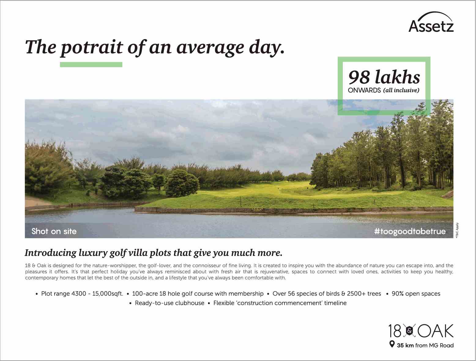 Introducing luxury golf villa plots that give you much more at Assetz 18 & Oak in Bangalore Update